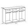 Armoire adult contemporaine gris foncé London