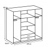 Armoire adulte contemporaine 179 cm graphite/gris clair Dominik