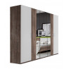 Armoire adulte contemporaine 225 cm blanc/chataigne Stuttgart