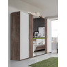 Armoire adulte contemporaine 225 cm blanc/chataigne Stuttgart