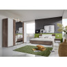 Lit adulte contemporain blanc/chataigne Stuttgart