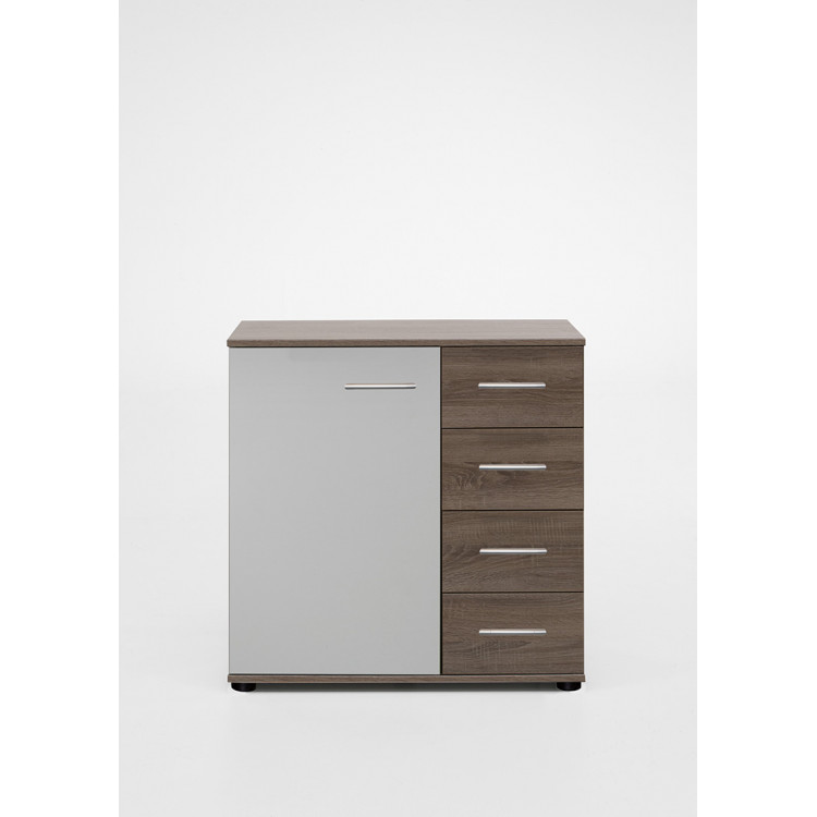 Commode adulte contemporaine 81 cm blanc/chataigne Stuttgart