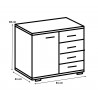 Commode adulte contemporaine 81 cm blanc/chataigne Stuttgart