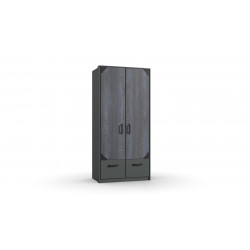Armoire enfant indutrielle 95 cm graphite Halma