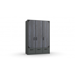 Armoire enfant indutrielle 139 cm graphite Halma