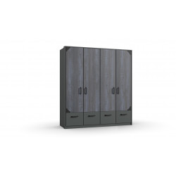 Armoire enfant indutrielle 183 cm graphite Halma
