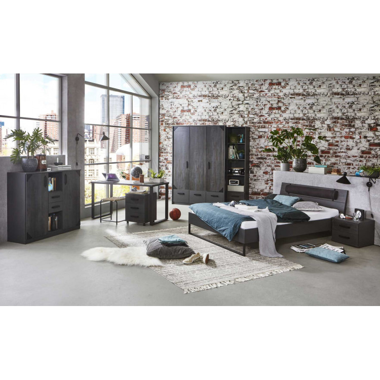 Chambre enfant industrielle graphite Halma