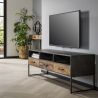 Meuble TV industrielle en bois et métal noir Alex