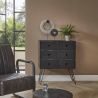 Commode en acacia massif noir Liam