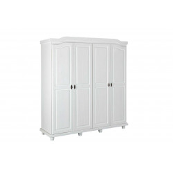 Armoire adulte style campagne en pin massif blanc Colette