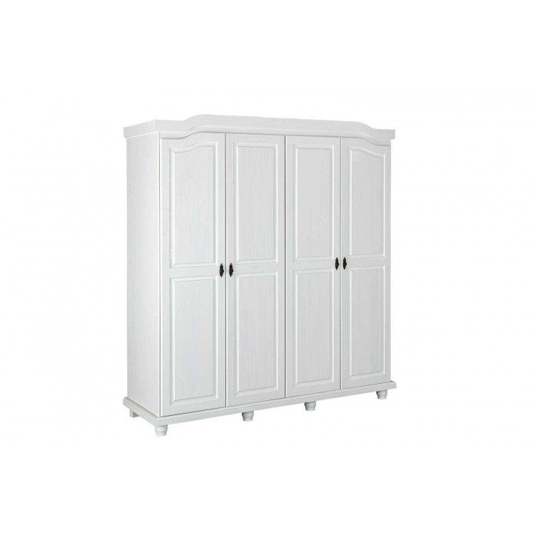 Armoire adulte style campagne en pin massif blanc Colette