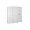Armoire adulte style campagne en pin massif blanc Colette