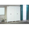 Armoire adulte style campagne en pin massif blanc Colette