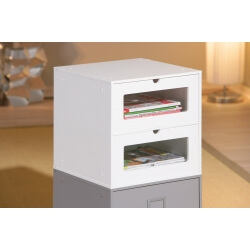 Boîte de rangement en bois coloris blanc Dice XII