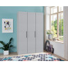 Armoire adulte contemporaine 150 cm gris/blanc Jasper