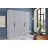 Armoire adulte contemporaine 200 cm gris/blanc Jasper