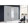 Armoire adulte contemporaine 250 cm gris/blanc Jasper