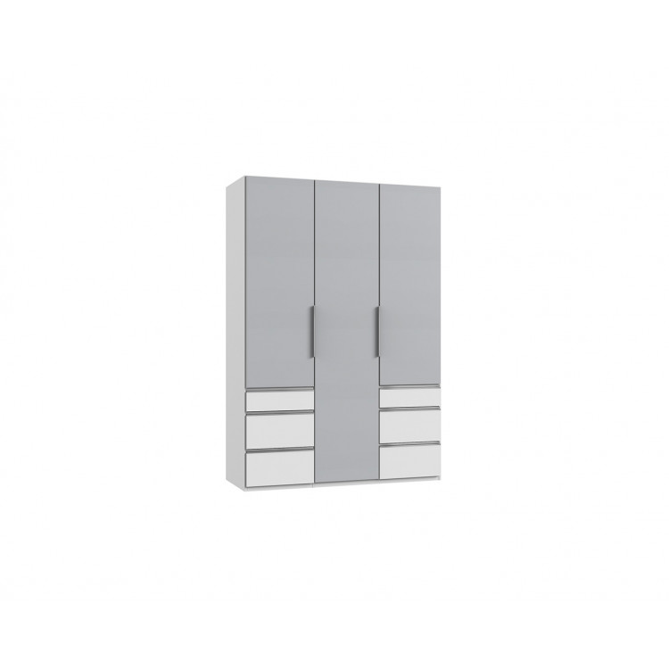 Armoire adulte contemporaine 150 cm gris/blanc Jasper I