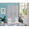 Armoire adulte contemporaine 150 cm gris/blanc Jasper I