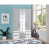 Armoire adulte contemporaine 150 cm gris/blanc Jasper I