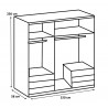 Armoire adulte contemporaine 150 cm gris/blanc Jasper I