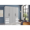 Armoire adulte contemporaine 200 cm gris/blanc Jasper I