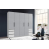 Armoire adulte contemporaine 250 cm gris/blanc Jasper I