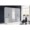 Armoire adulte contemporaine 250 cm gris/blanc Jasper I