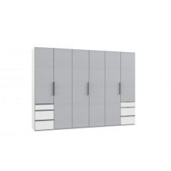 Armoire adulte contemporaine 300 cm gris/blanc Jasper I