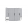 Armoire adulte contemporaine 300 cm gris/blanc Jasper I