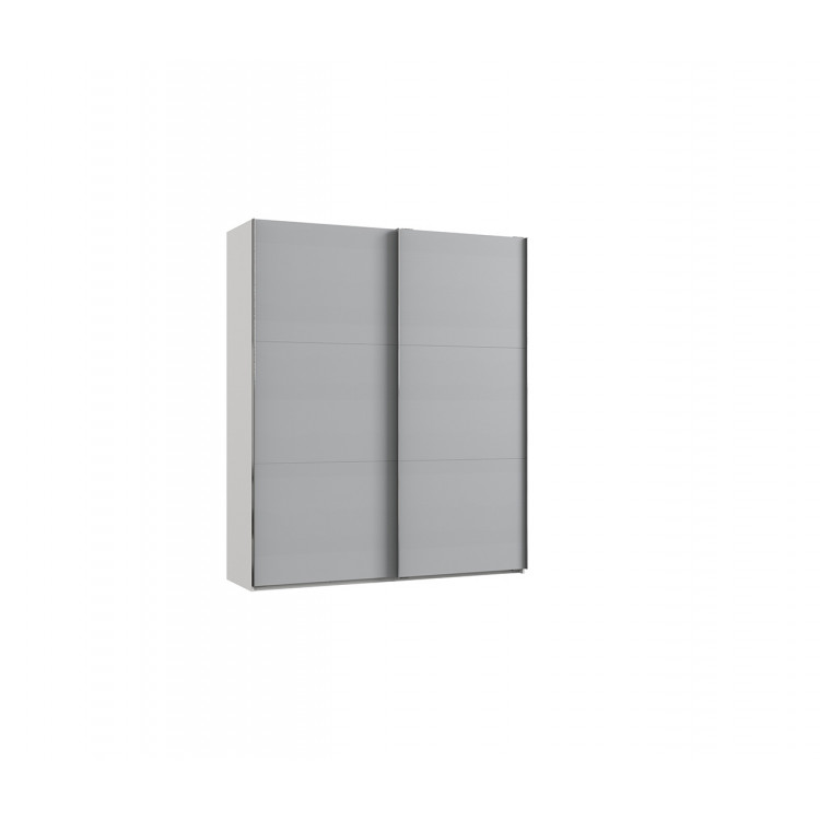 Armoire adulte contemporaine portes coulissantes 200 cm gris/blanc Jasper