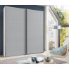 Armoire adulte contemporaine portes coulissantes 200 cm gris/blanc Jasper