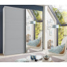 Armoire adulte contemporaine portes coulissantes 200 cm gris/blanc Jasper