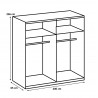 Armoire adulte contemporaine portes coulissantes 200 cm gris/blanc Jasper