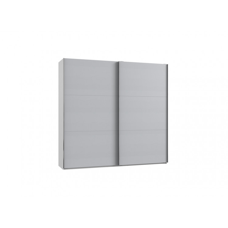 Armoire adulte contemporaine portes coulissantes 250 cm gris/blanc Jasper