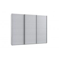 Armoire adulte contemporaine portes coulissantes 300 cm gris/blanc Jasper