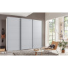 Armoire adulte contemporaine portes coulissantes 300 cm gris/blanc Jasper