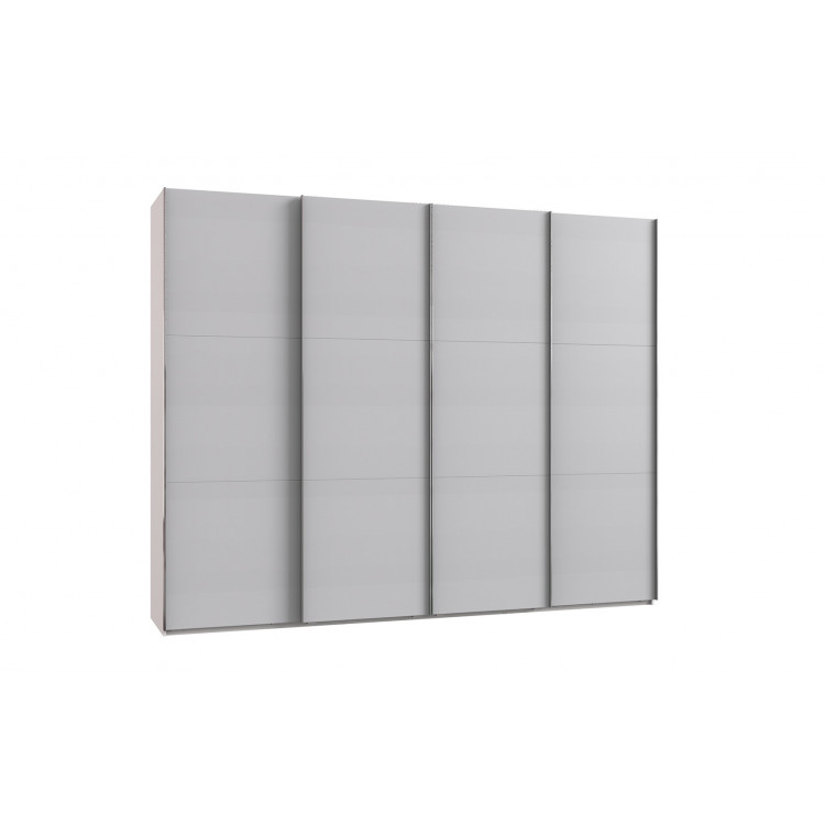 Armoire adulte contemporaine portes synchronisées 300 cm gris/blanc Jasper