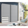 Armoire adulte contemporaine portes coulissantes 200 cm gris/blanc Jasper I