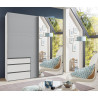 Armoire adulte contemporaine portes coulissantes 200 cm gris/blanc Jasper I