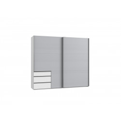Armoire adulte contemporaine portes coulissantes 250 cm gris/blanc Jasper I