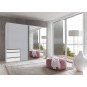 Armoire adulte contemporaine portes coulissantes 250 cm gris/blanc Jasper I