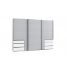 Armoire adulte contemporaine portes coulissantes 300 cm gris/blanc Jasper I