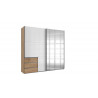 Armoire contemporaine portes coulissantes 250 cm blanc/chêne Johanesburg