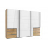 Armoire contemporaine portes coulissantes 300 cm blanc/chêne Johanesburg