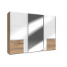 Armoire contemporaine portes coulissantes 300 cm blanc/chêne Johanesburg