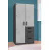 Armoire enfant moderne 91 cm béton clair/graphite Wembley