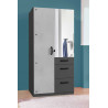 Armoire enfant moderne 91 cm béton clair/graphite Wembley