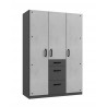 Armoire enfant moderne 135 cm béton clair/graphite Wembley