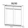 Armoire adulte moderne 181 cm chêne/blanc Niagara